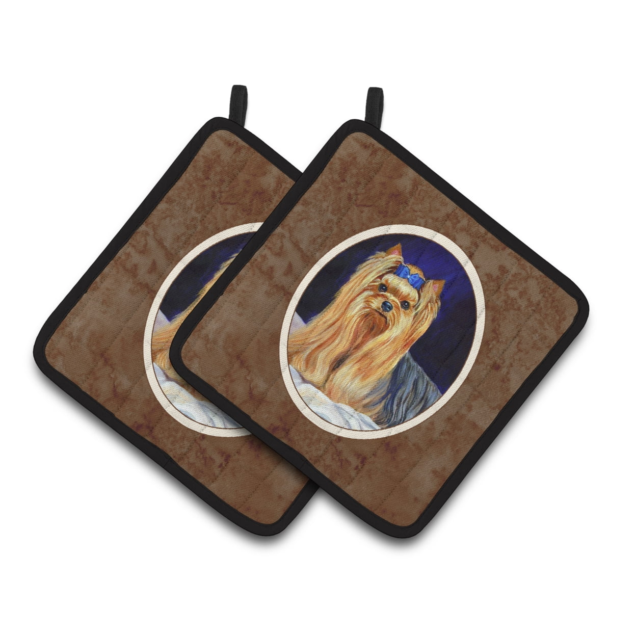 Carolines Treasures 7157PTHD Yorkie Pair of Pot Holders 7.5HX7.5W multicolor