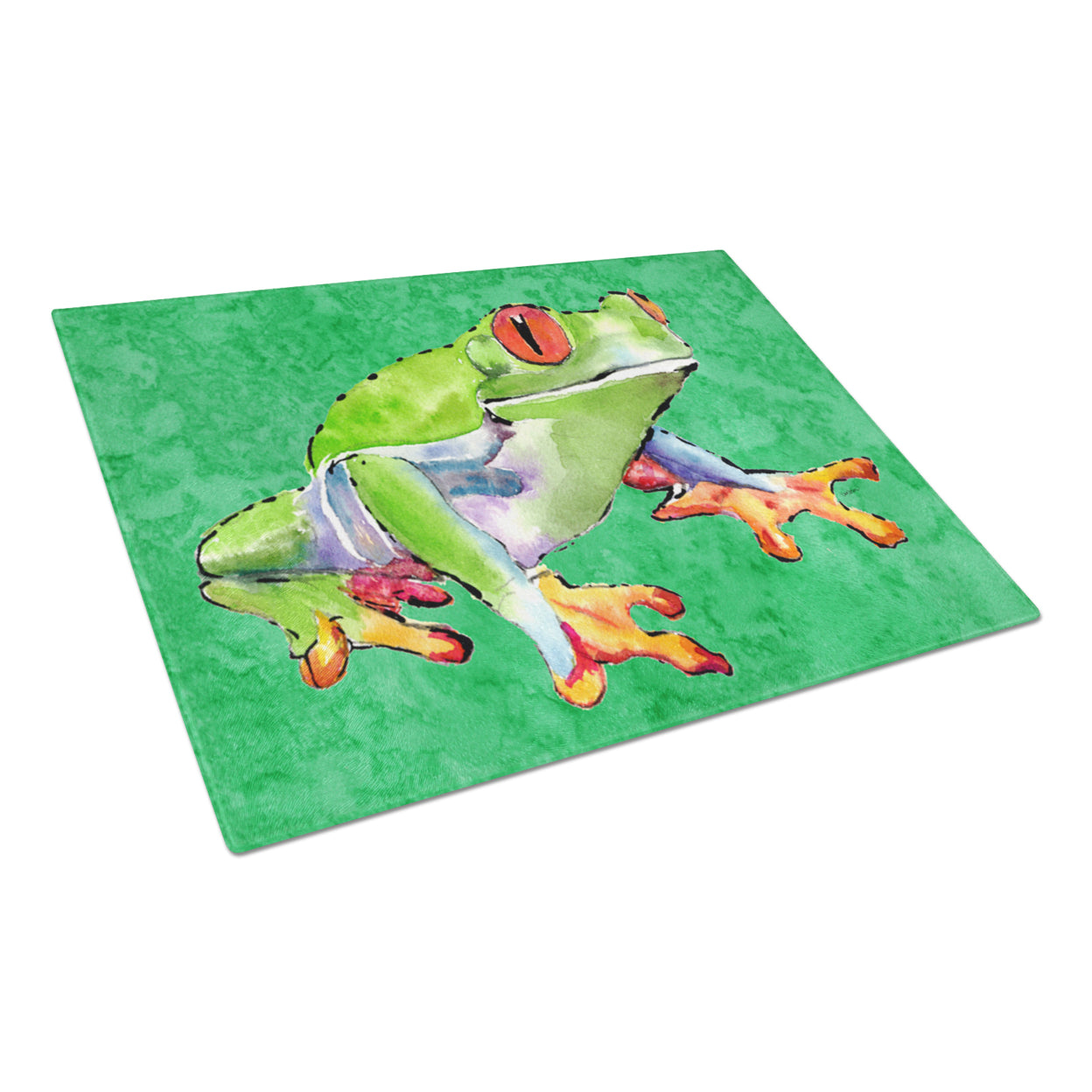Carolines Treasures 8688LCB Frog Glass Cutting Board Large, 12H x 16W, multicolor