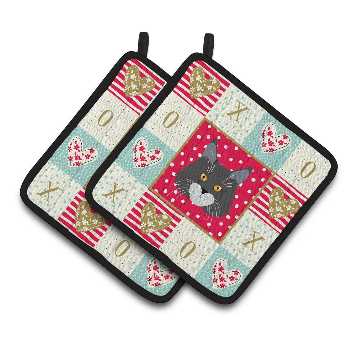 Maine Coon Cat Love Pair of Pot Holders