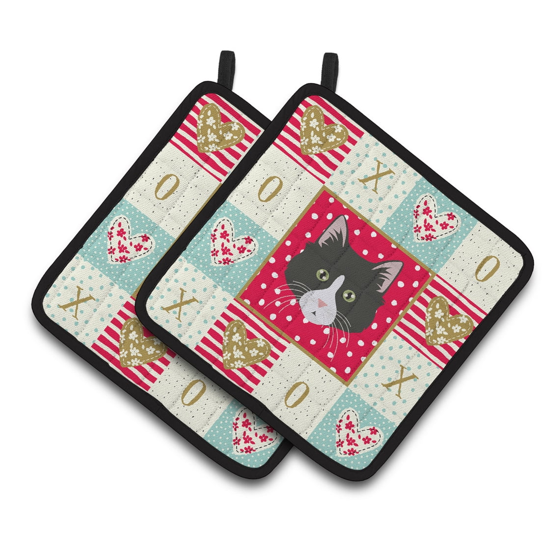 Carolines Treasures CK5164PTHD Siberian Forest Cat Love Pair of Pot Holders, 7.5HX7.5W, multicolor