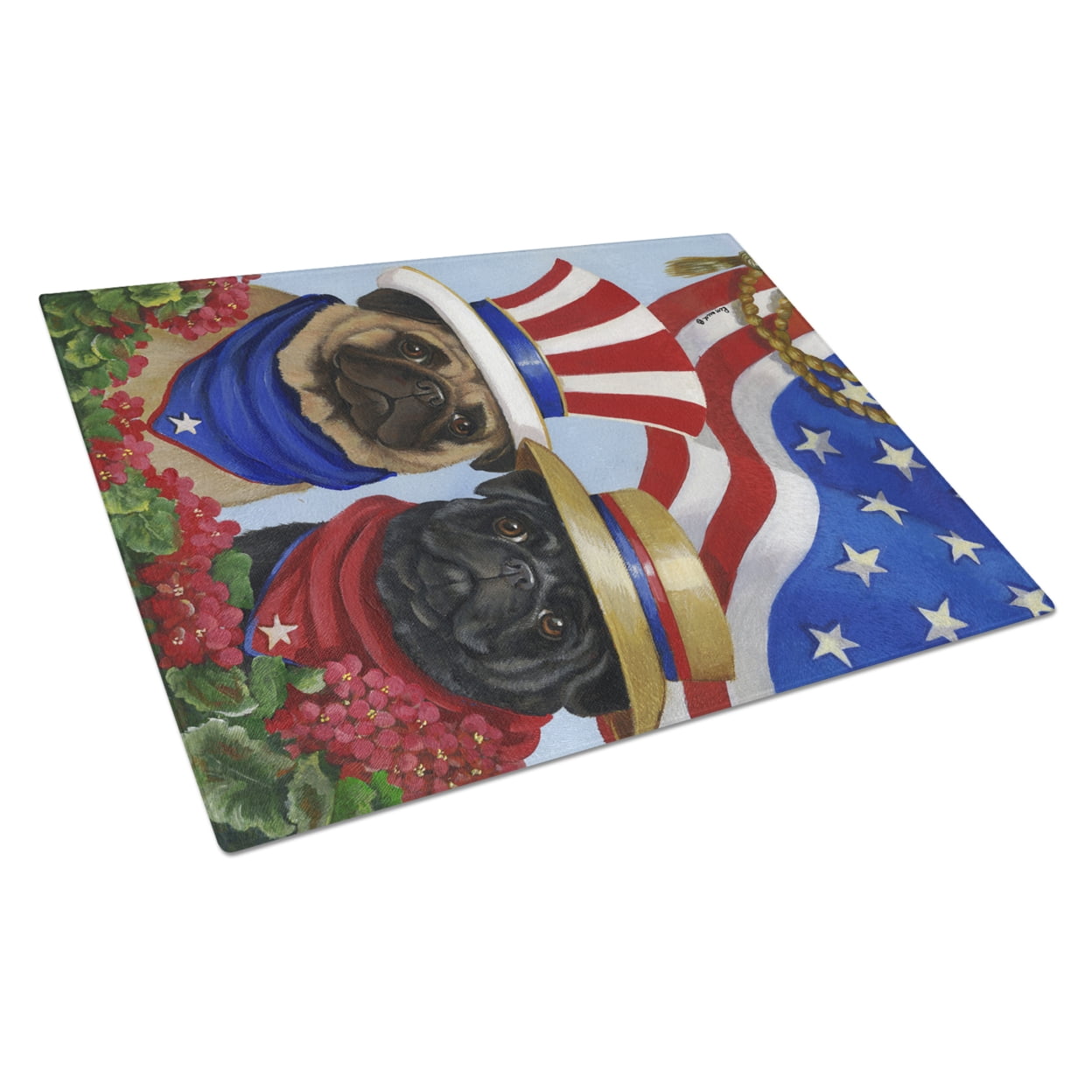 Carolines Treasures PPP3154LCB PugGlass Cutting Board Large, 12H x 16W, multicolor