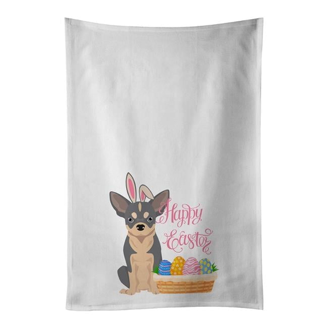 Carolines Treasures WDK4980WTKT 28 x 19 in. Blue & White Chihuahua Easter White Kitchen Towel, Set of 2