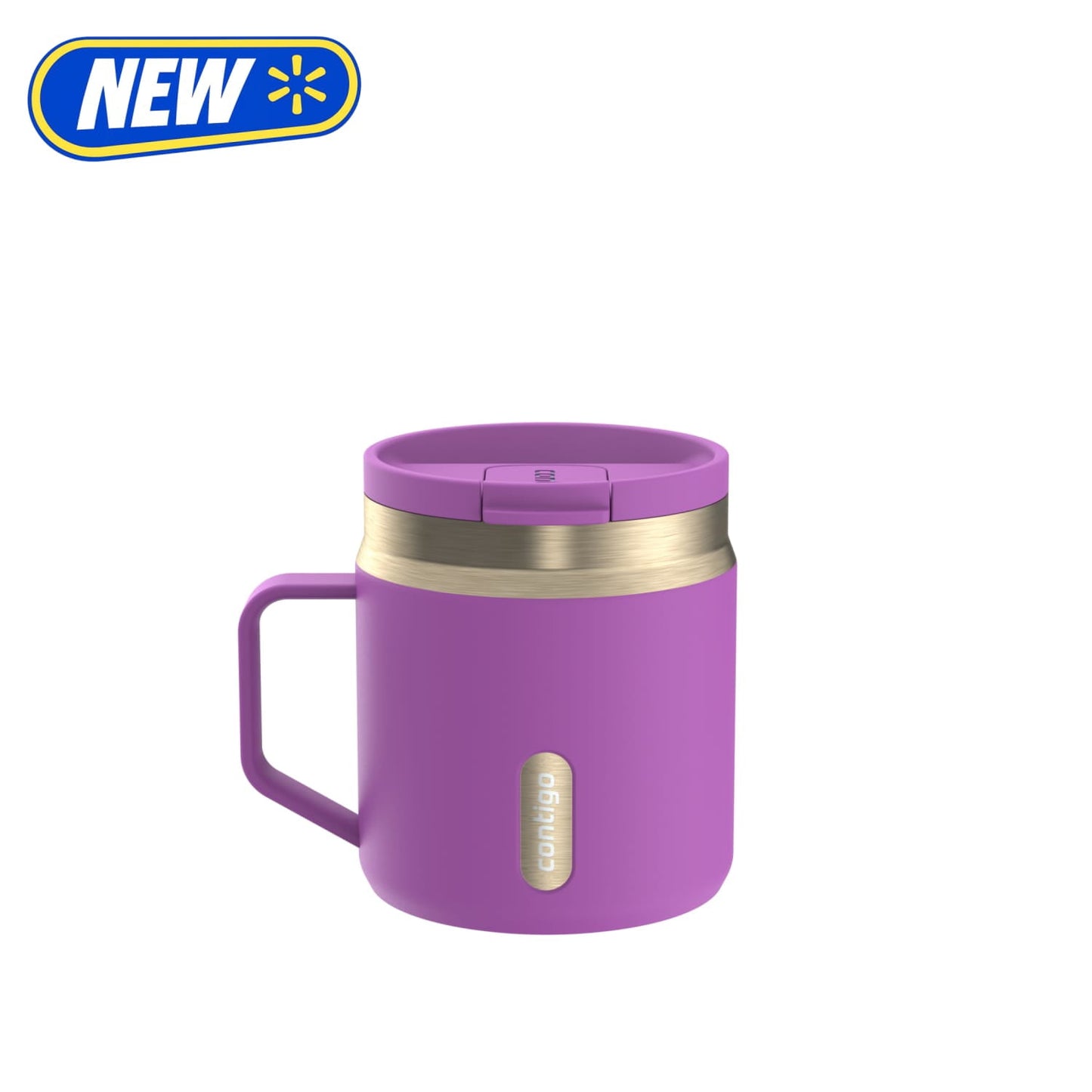 Contigo 14 oz SnapSeal Leak-Proof Stainless Steel Coffee Mug – Keeps Drinks Hot, Office & Home Friendly, Easy-Sip Lid, Purple/Champagne