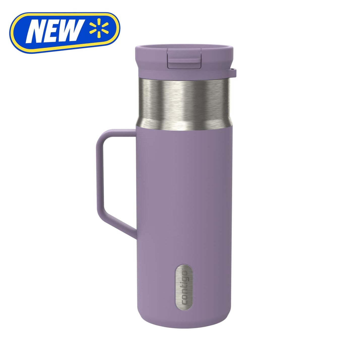 Contigo Water Bottle, 18 Oz, Stainless Steel, Vacuum Insulated Leakproof With Carrying Strap, SnapSeal Lid, Licorice