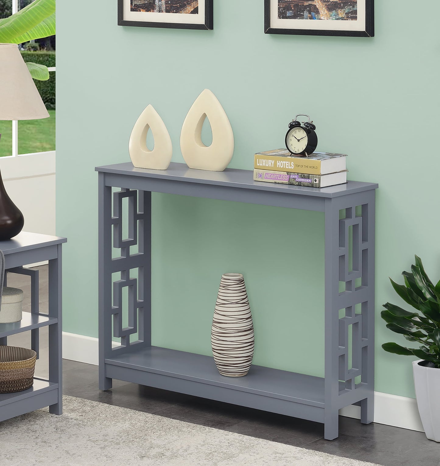Convenience Concepts Town Square Console Table, Gray
