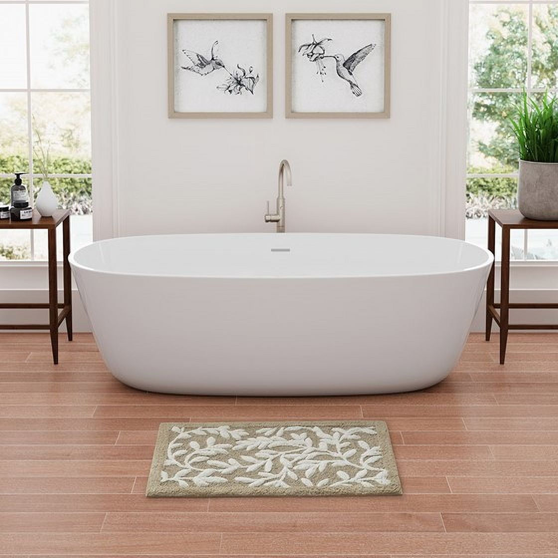 MAYEERTY Cotton Tufted Bath Rug,100% Cotton, 21" x 34" Rectangle, Multicolor