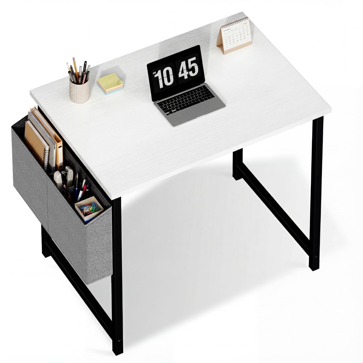 EDX 31" Small Computer Desk with Metal Frame, Waterproof Surface & Storage Bag, Two Desk Styles Shipped Randomly – Ideal for Bedroom or Small Spaces, White