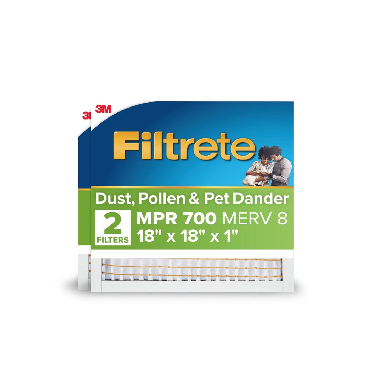 Filtrete 18x18x1 HVAC Furnace Air Filter, MPR 700 MERV 8, Dust, Pollen, and Pet Dander Reduction, 6 Pack