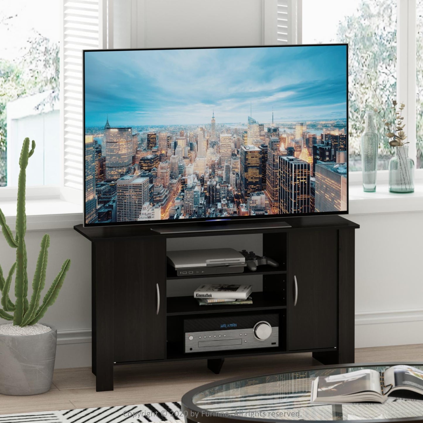 Furinno Centro de Entretenimiento con Soporte para TV Económico