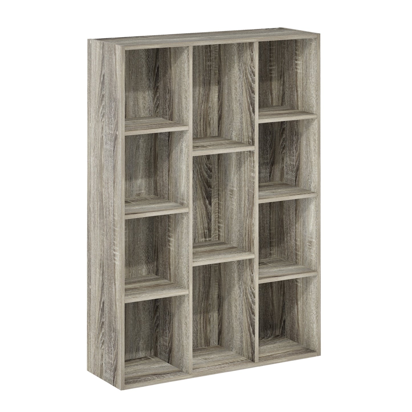 Furinno Luder 11-Cube Reversible Open Shelf Bookcase, White