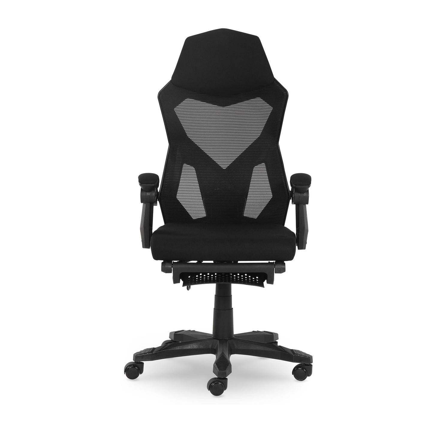 Gamer Gear Silla de Oficina para Gamer con Reposapiés Extensible, TapicerÃa de Tela Negra