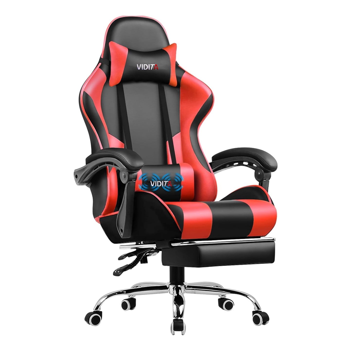 Alvantor Silla de Juego con Soporte Lumbar y Reposapiés de Masaje, Silla de Oficina Ergonómica Rosa Blanca, 400LB