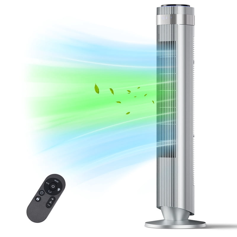 Gianna Tower Fan for Bedroom, 28dB Silent Standing Fan with 12H Timer, Smart Auto Mode, 64°Oscillating Bladeless Cooling Fan for Home Office, White
