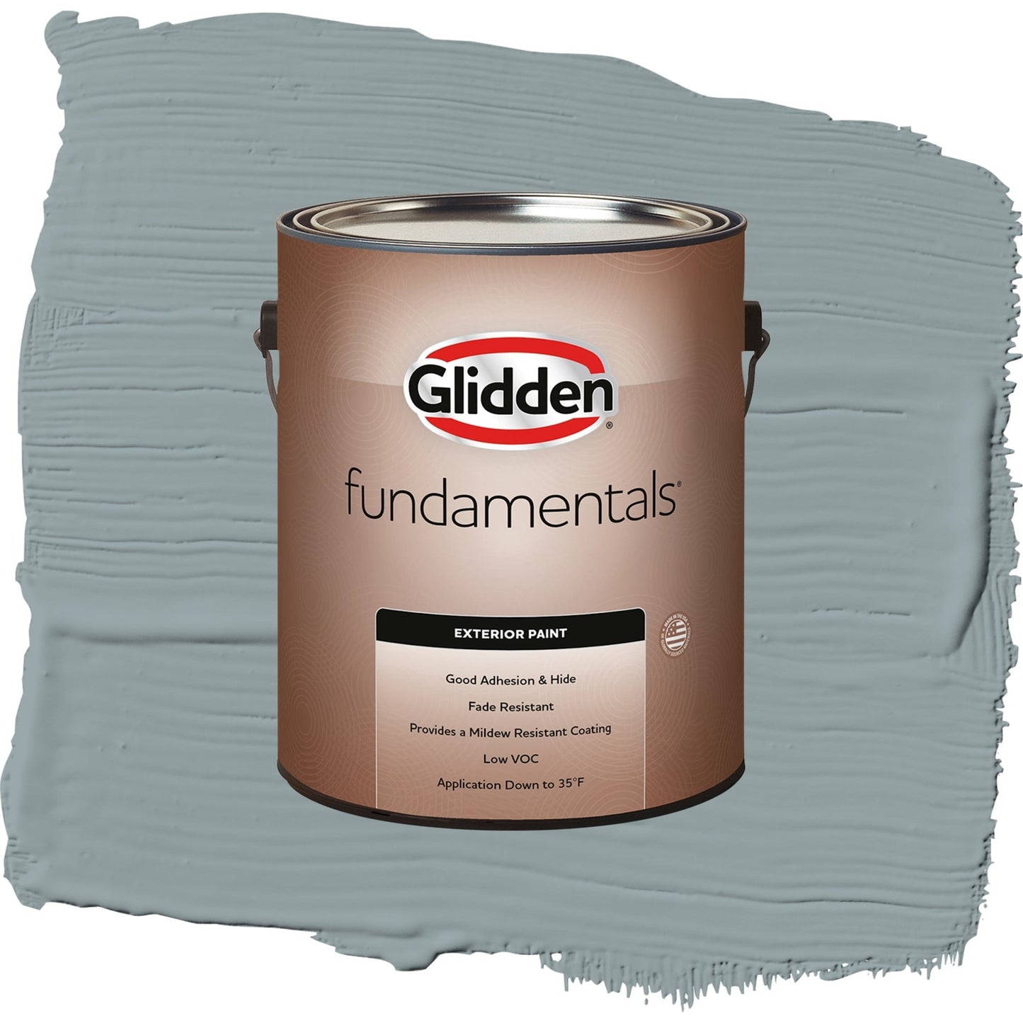 Glidden Fundamentals After the Storm / Gray, Semi-Gloss Exterior Paint, 1 Gallon
