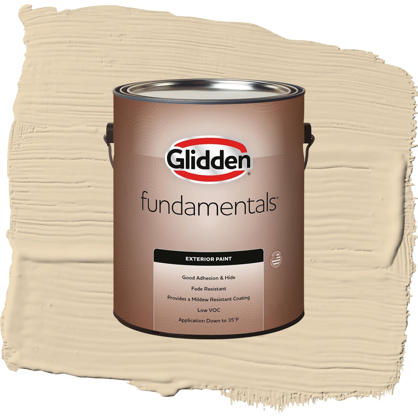 Glidden Fundamentals Almond Cream / Beige, Satin Exterior Paint, 1 Gallon