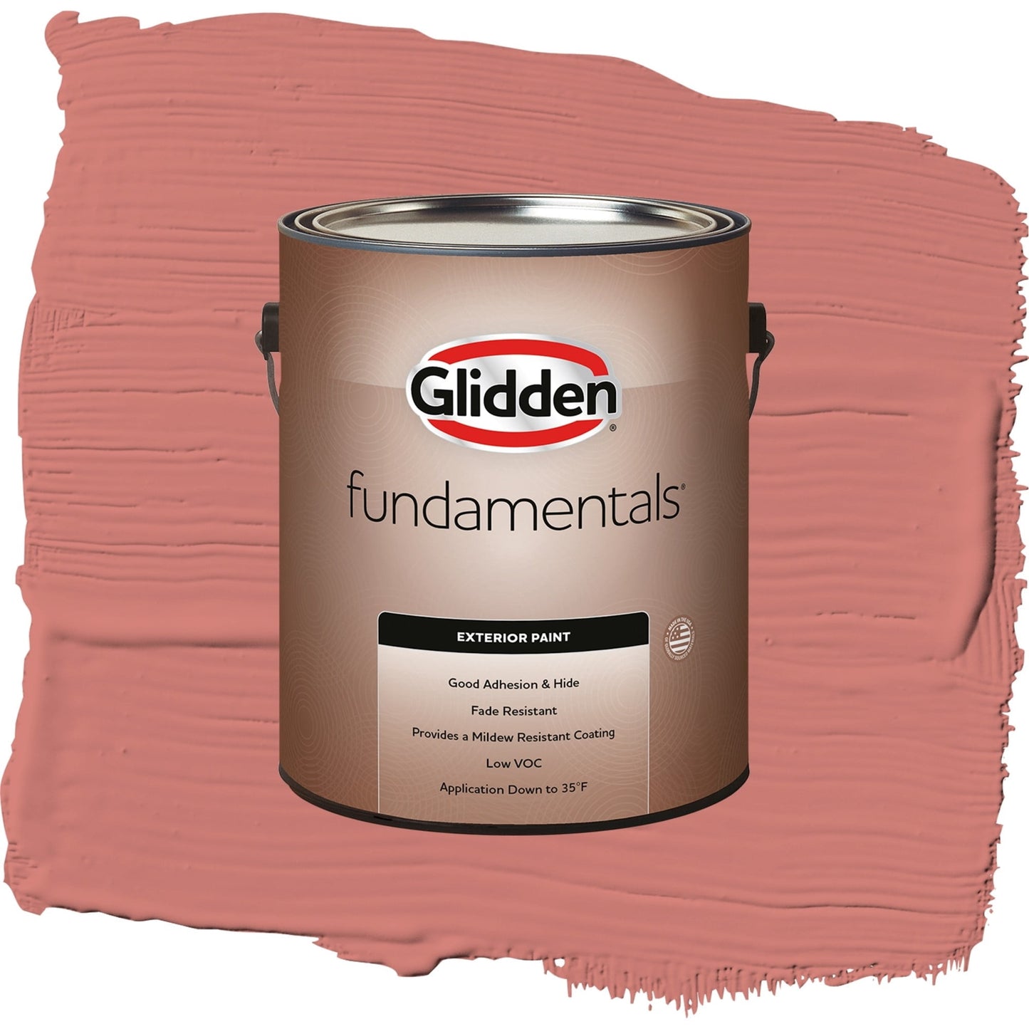 Glidden Fundamentals Chili Pepper / Red, Flat Exterior Paint, 1 Gallon