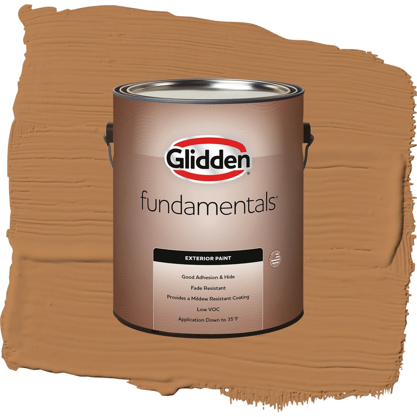 Glidden Fundamentals Cowboy Hat / Orange, Satin Exterior Paint, 1 Gallon