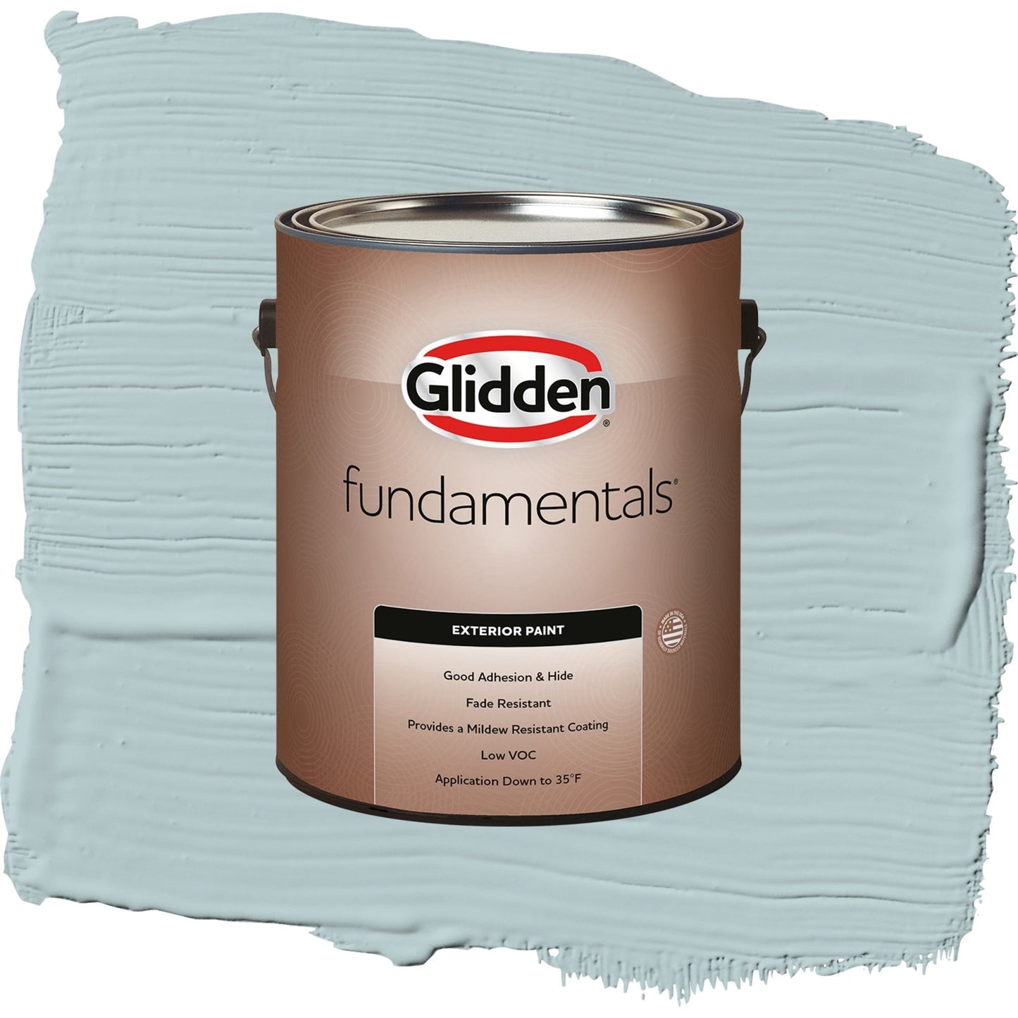 Glidden Fundamentals Misty Surf / Blue, Flat Exterior Paint, 1 Gallon