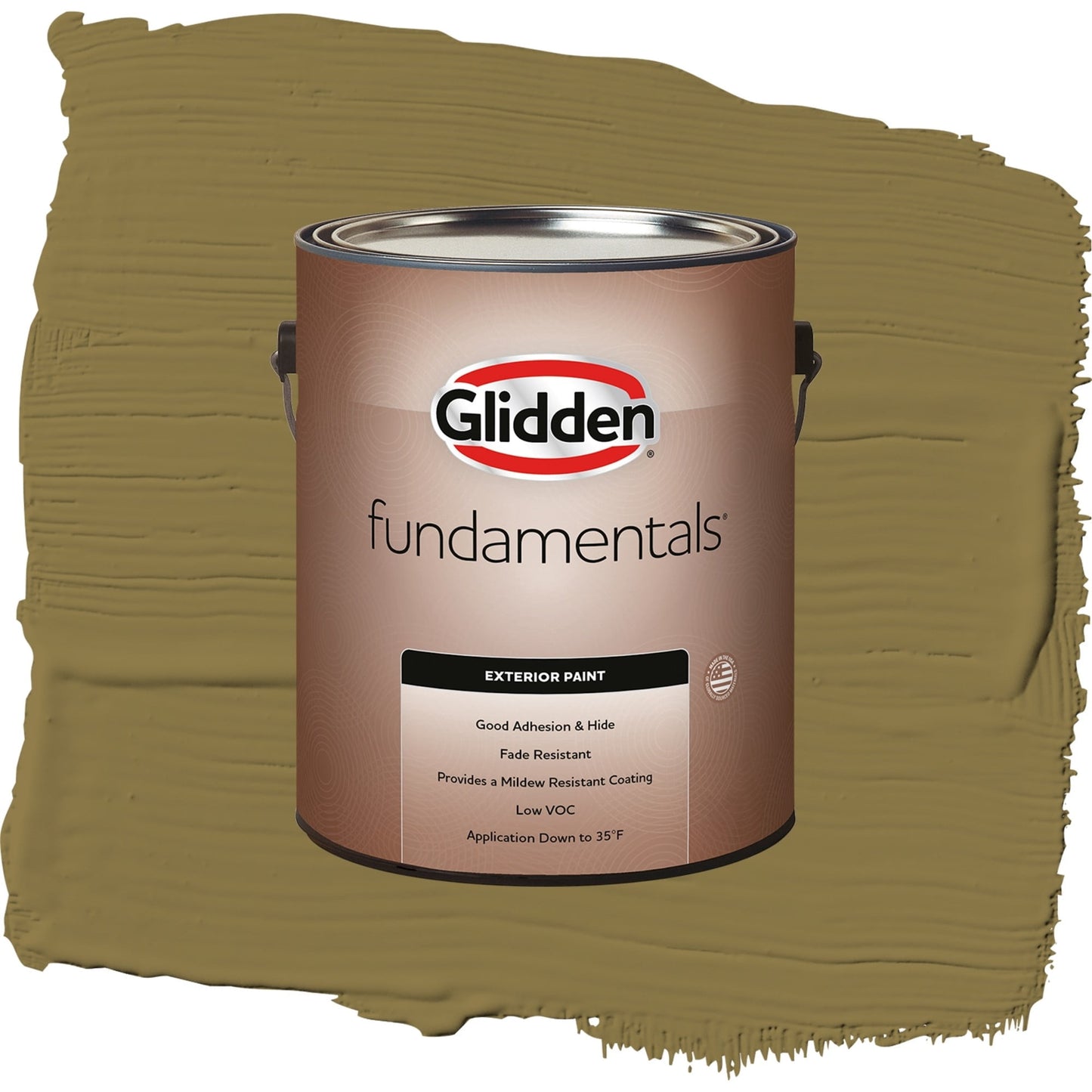 Glidden Fundamentals Pickled Okra / Green, Semi-Gloss Exterior Paint, 1 Gallon