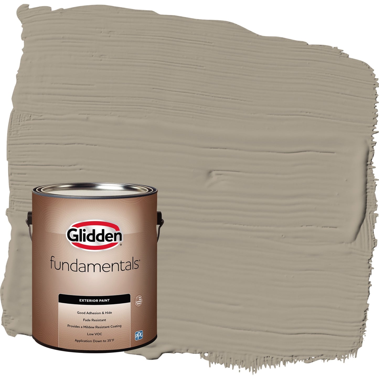 Glidden Fundamentals Stonehenge Greige / Gray Flat Exterior Paint, 1 Gallon