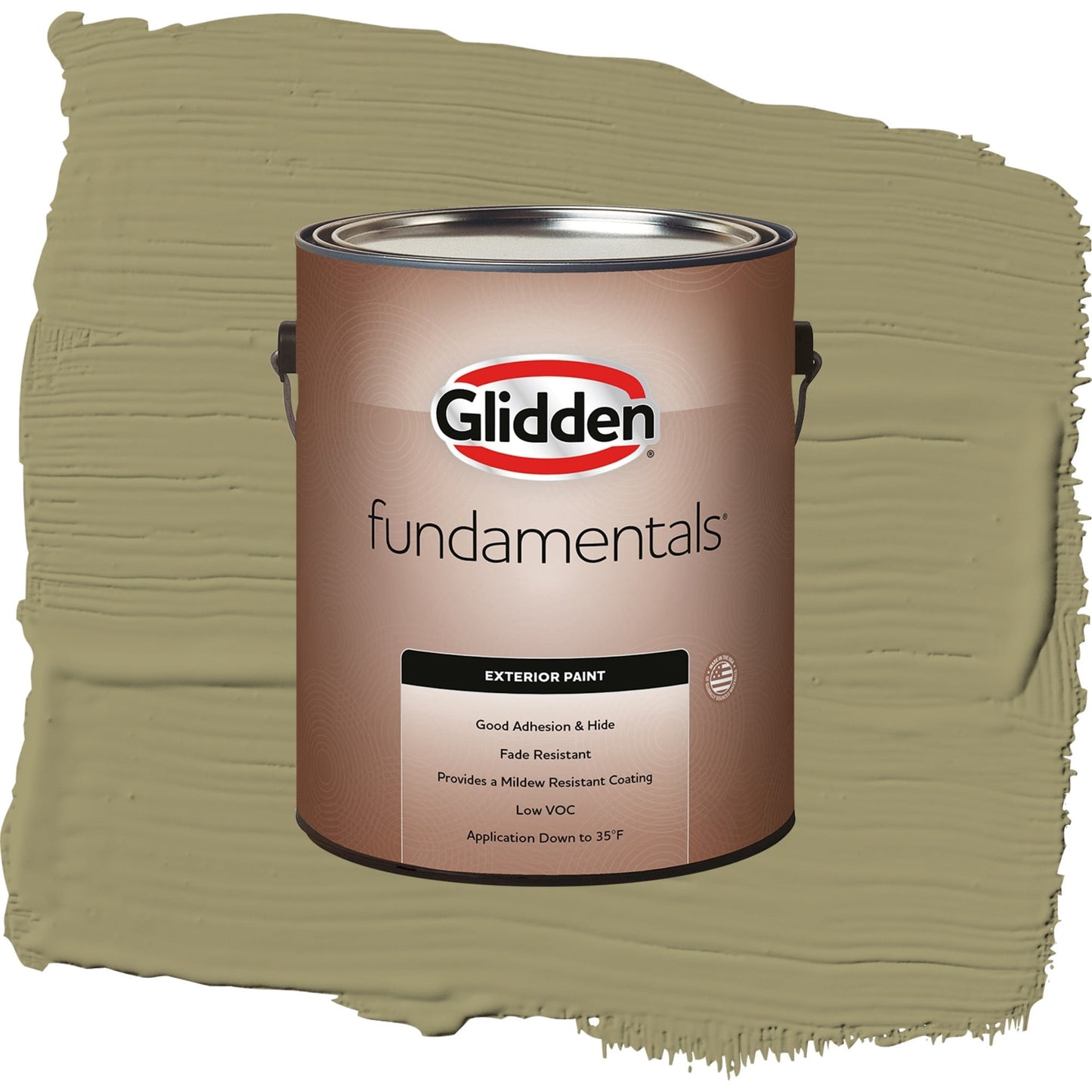 Glidden Fundamentals Sweet Annie / Green, Satin Exterior Paint, 1 Gallon