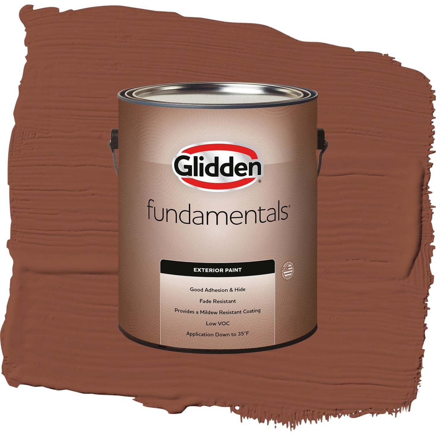 Glidden Fundamentals Warm Wassail / Orange, Satin Exterior Paint, 1 Gallon