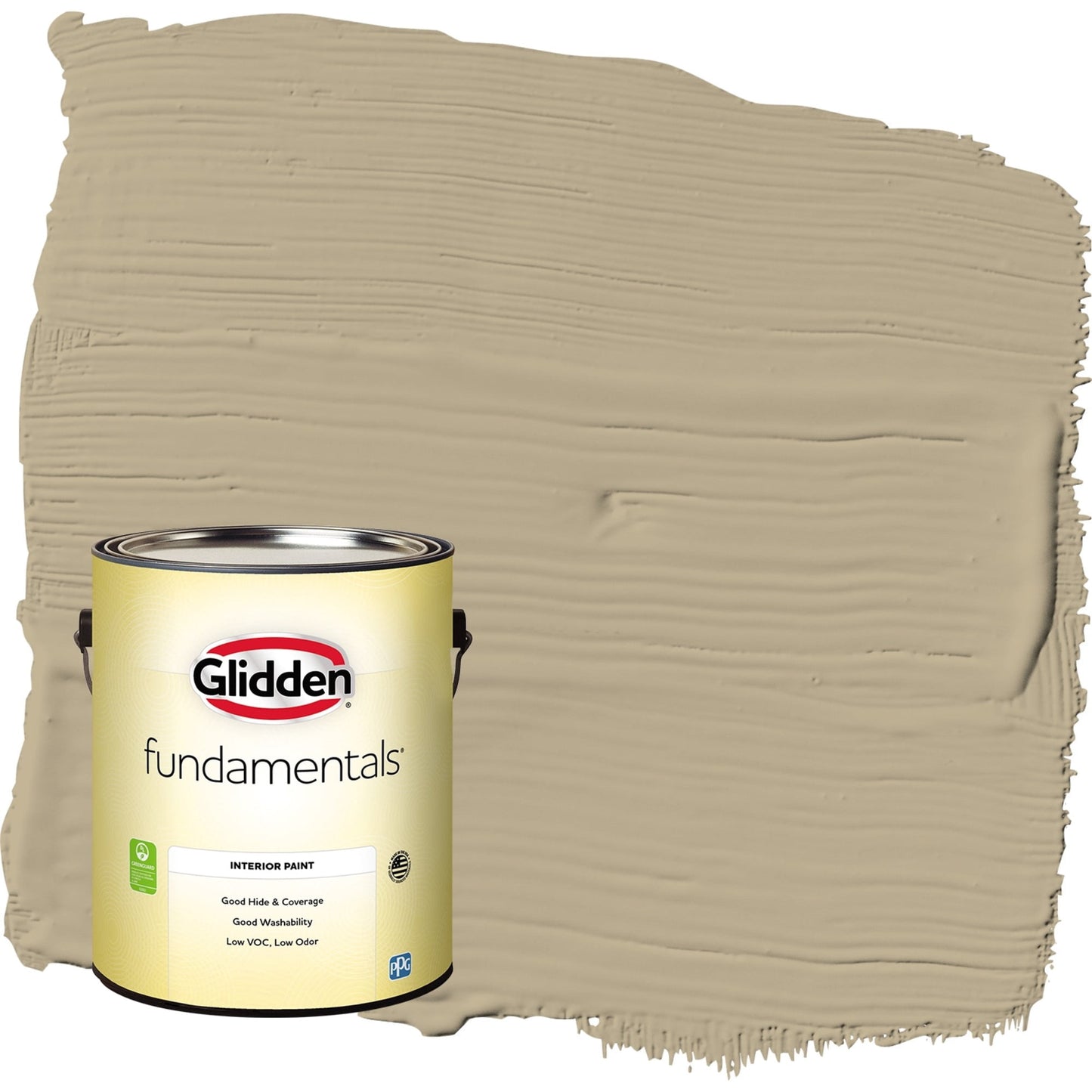 Glidden Fundamentals Grab-N-Go Polvo de Pradera / Marrón, Pintura Interior Semibrillante, 1 Galón