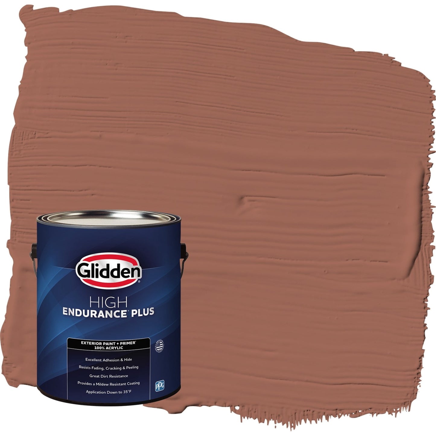 Glidden HEP Apple Brown Betty / Orange Flat Exterior Paint with Primer, 1 Gallon