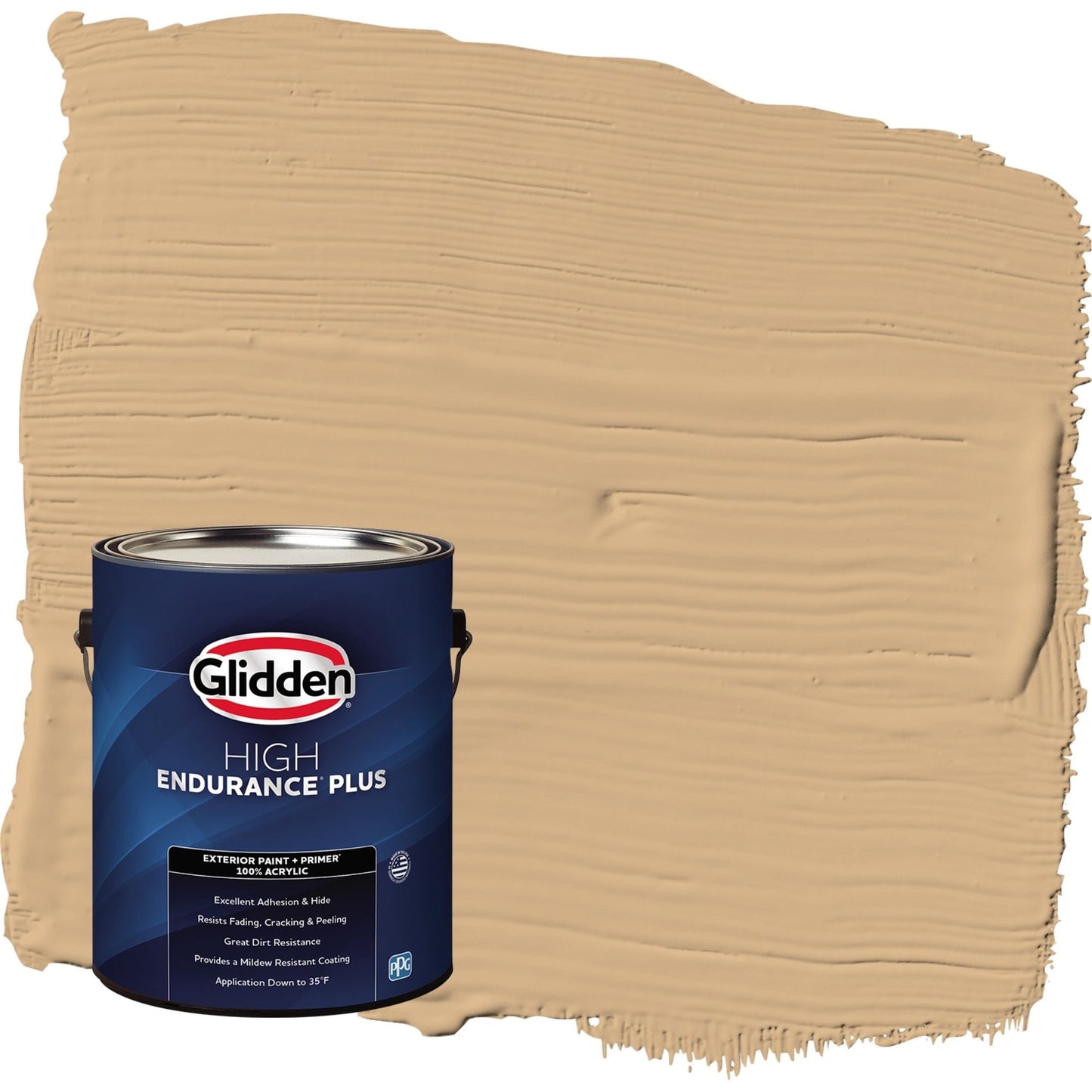 Glidden HEP Cracker Bitz / Beige Satin Exterior Paint with Primer, 1 Gallon