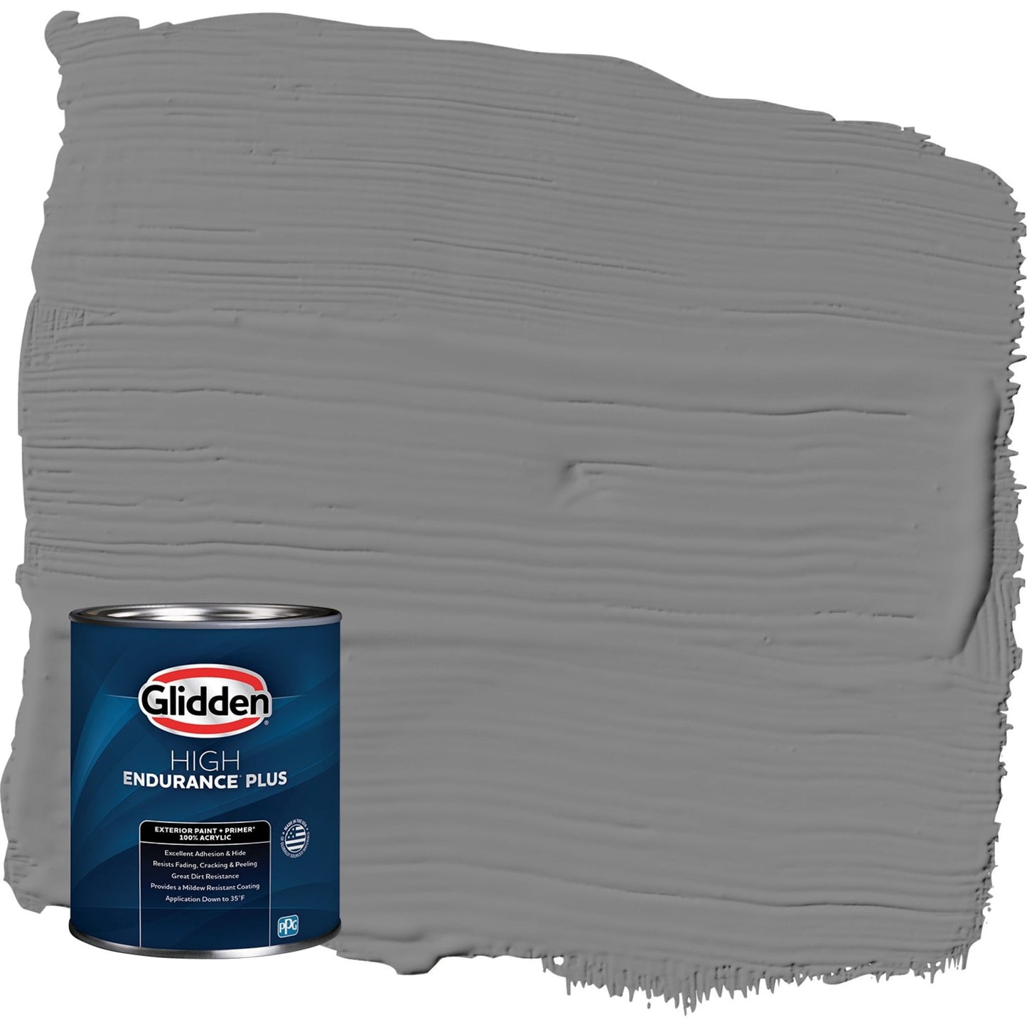 Glidden HEP Dover Gray / Grey Satin Exterior Paint with Primer, 1 Quart