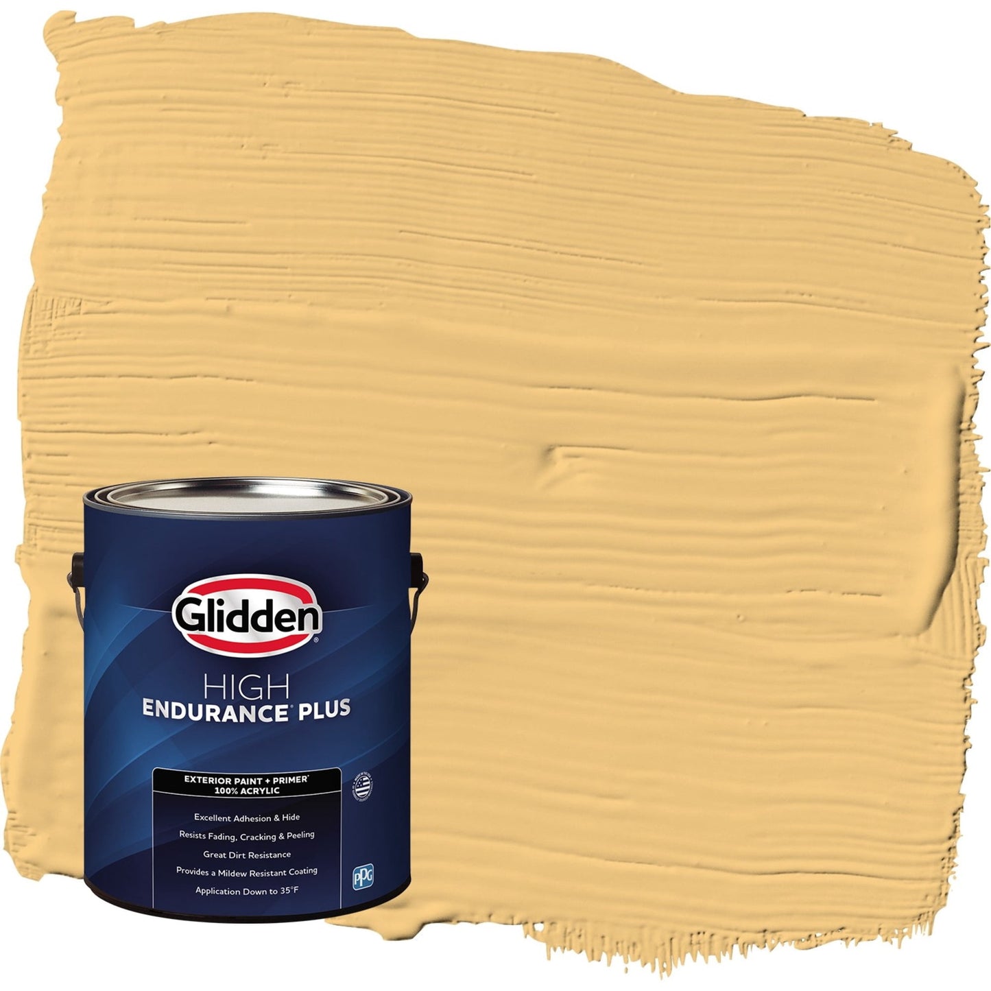 Glidden HEP Gold Buff / Yellow Flat Exterior Paint with Primer, 1 Gallon