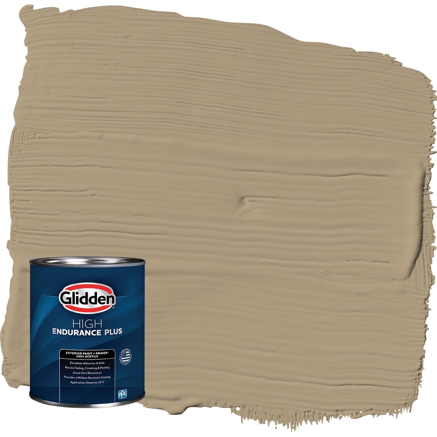 Glidden HEP Stony Creek / Beige Satin Exterior Paint with Primer, 1 Quart
