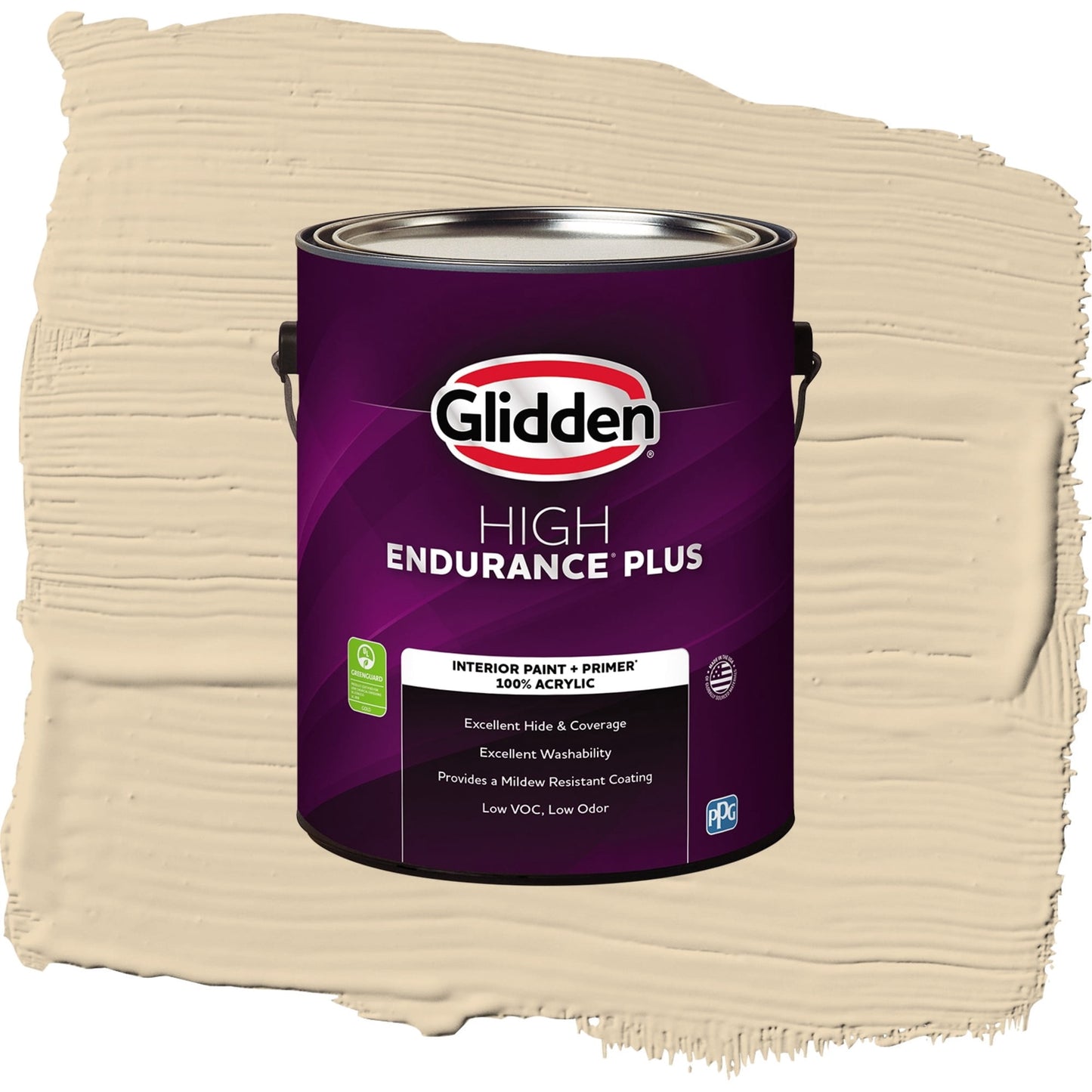 Glidden HEP Almond Cream / Beige, Flat Interior Paint with Primer, 1 Gallon