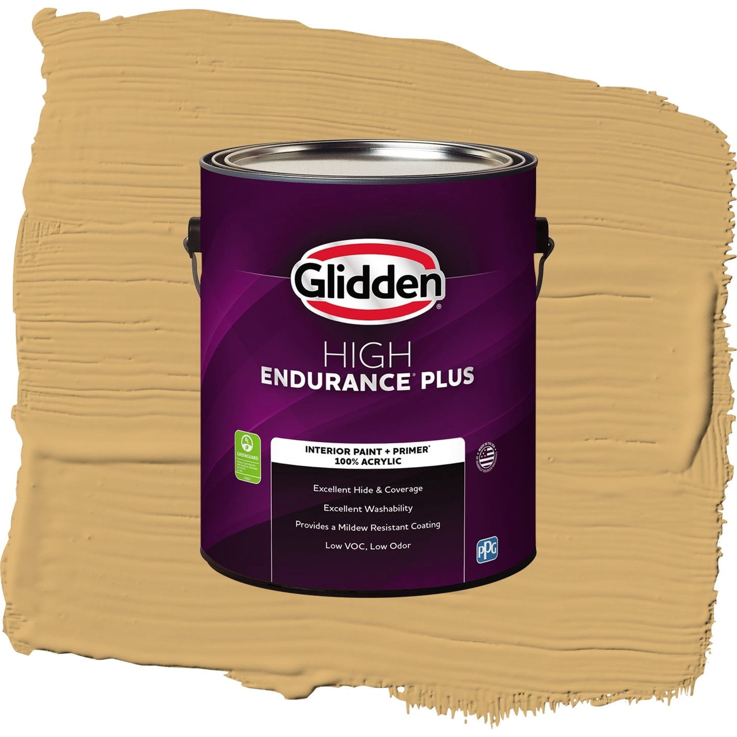 Glidden HEP More Maple / Yellow, Flat Interior Paint with Primer, 1 Gallon