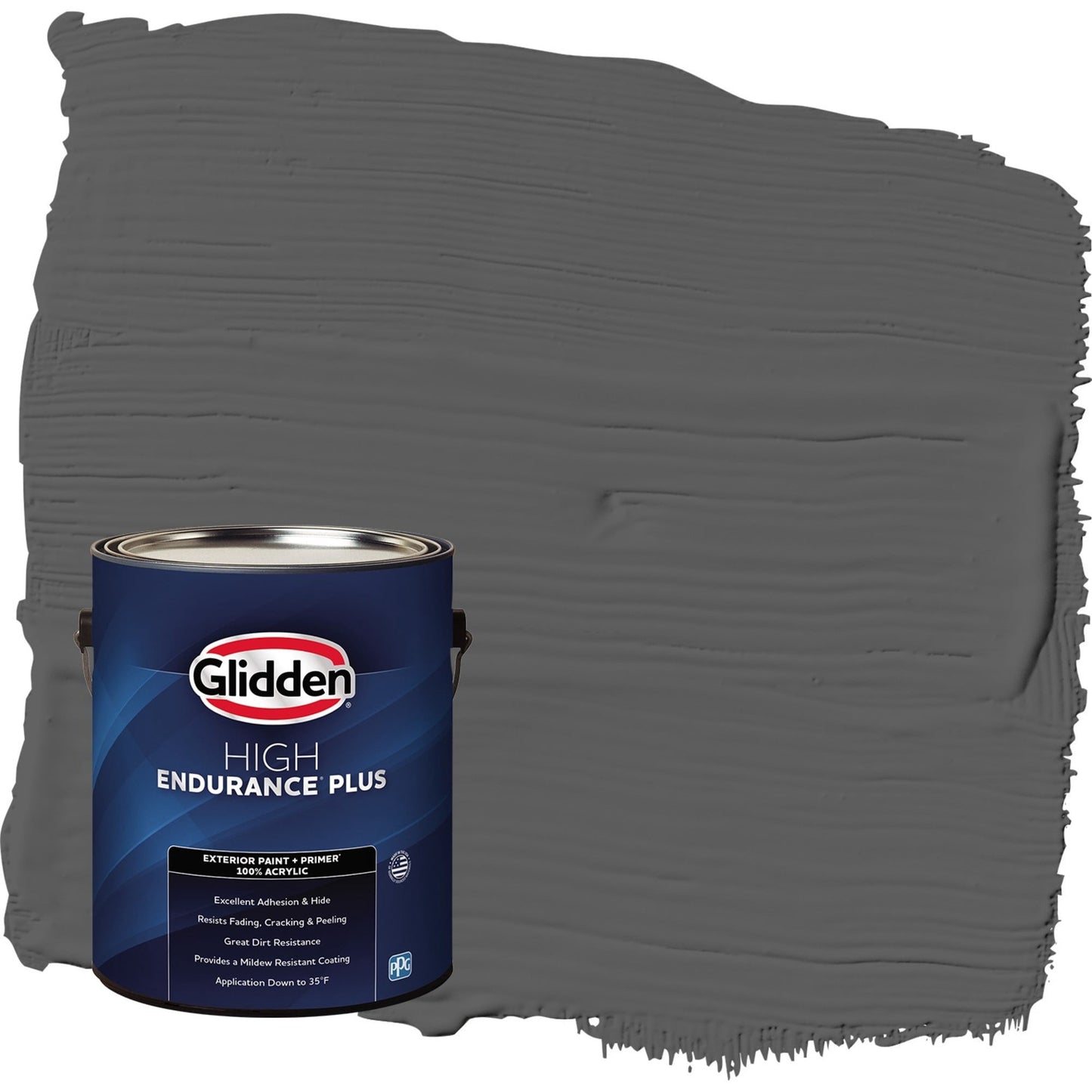 Glidden HEP Knight's Armor / Gray Flat Exterior Paint with Primer, 1 Gallon