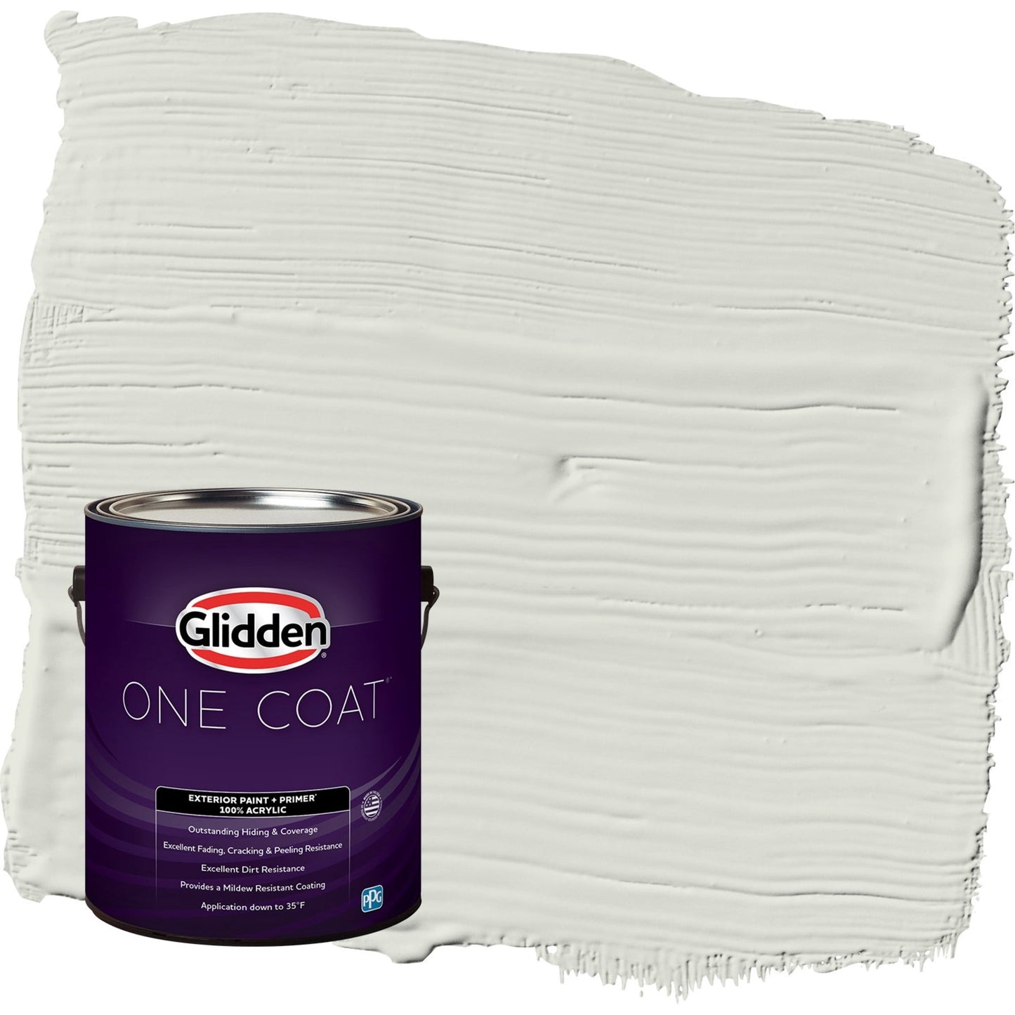 Glidden One Coat Pintura Exterior Plana Anónima/verde con Imprimación, 1 Galón