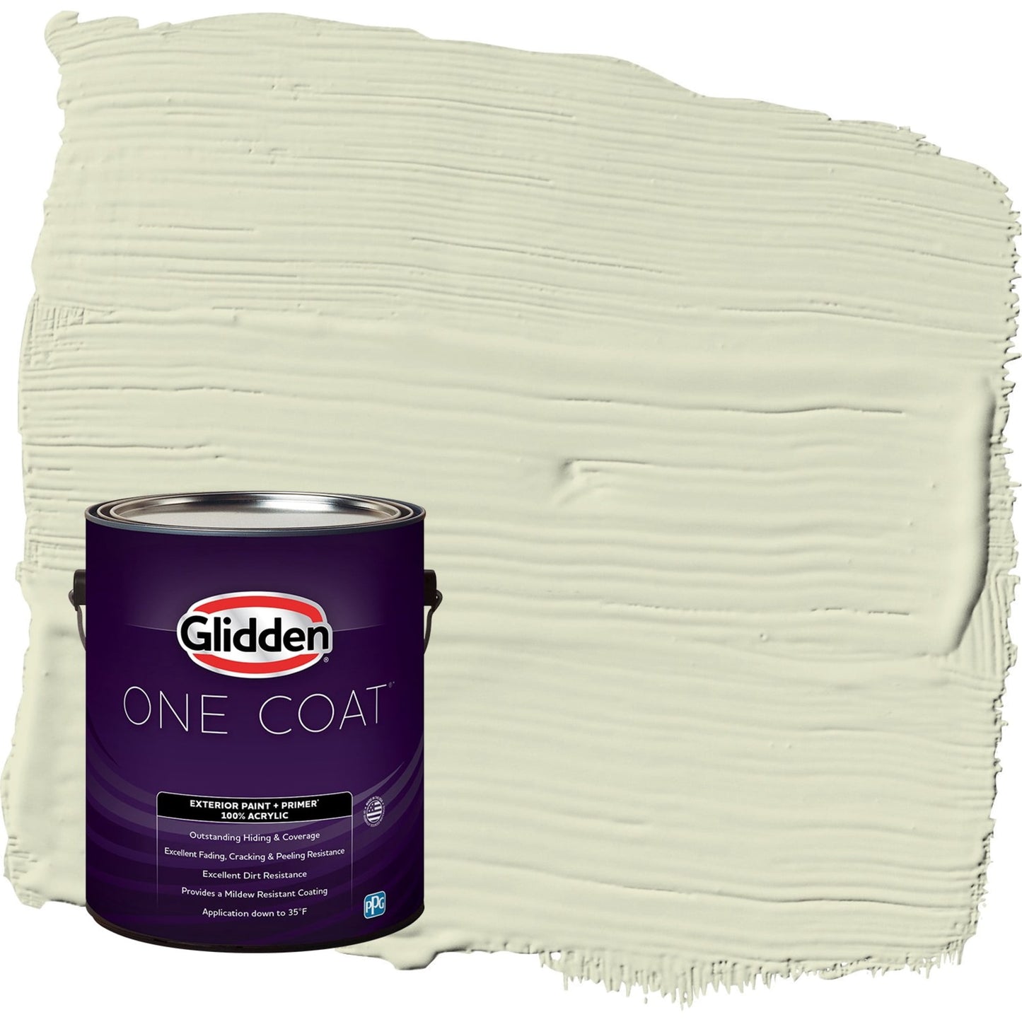Glidden One Coat Slow Dance / Green Flat Exterior Paint with Primer, 1 Gallon