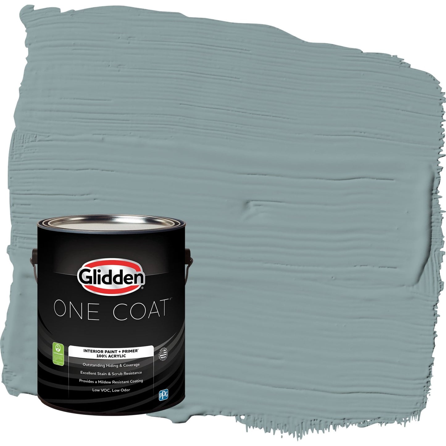 Glidden One Coat Aqua Smoke / Blue Eggshell Interior Paint with Primer, 1 Gallon