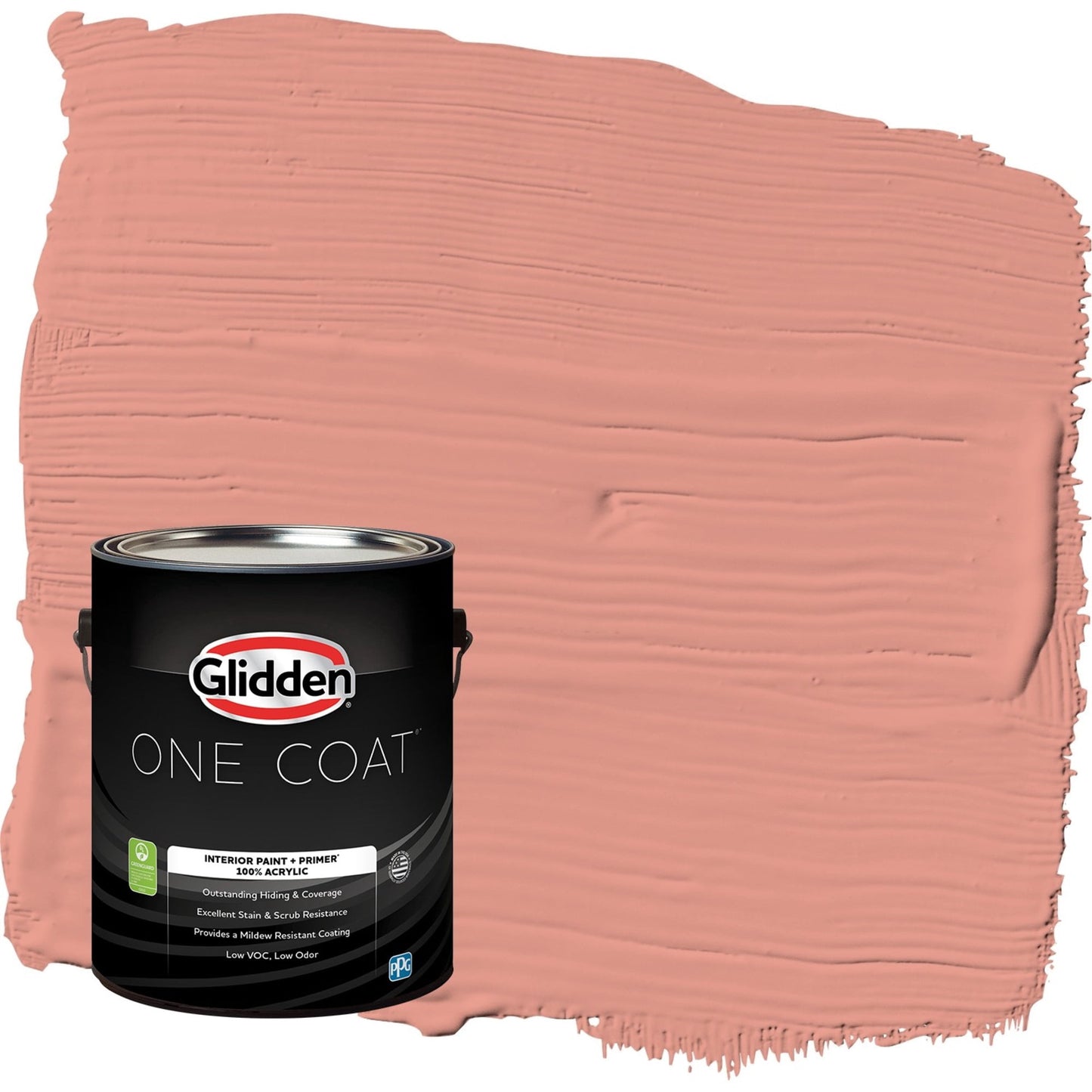 Glidden One Coat Holland Tile / Red Flat Interior Paint with Primer, 1 Gallon