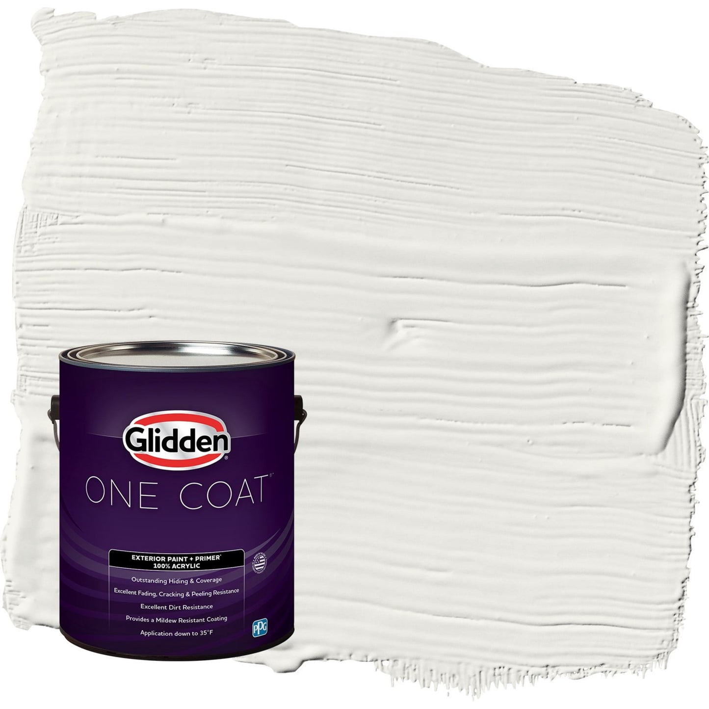 Glidden One Coat Willow Springs / White Satin Exterior Paint with Primer, 1 Gallon