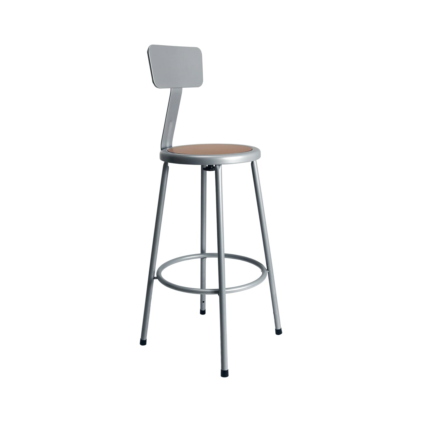 Hampden Furnishings Felix Collection 30-Inch Steel Stool with Backrest, Grey, AssemblyReady