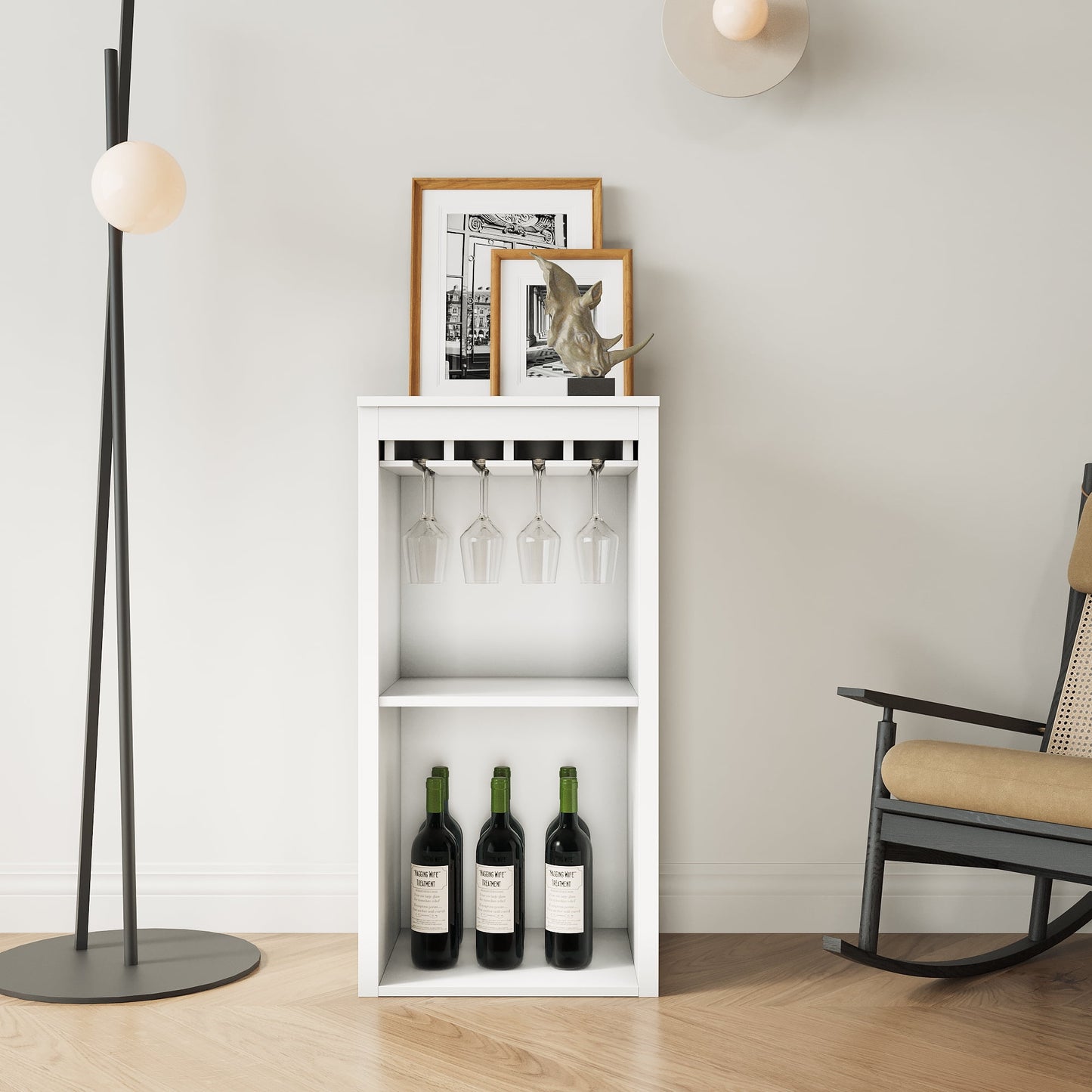 Jopath Bar Cabinet,Brown Color Modular Wine Bar Cabinet With Storage Shelves With Hutch Storage Shelves For Dining Room Home Bar