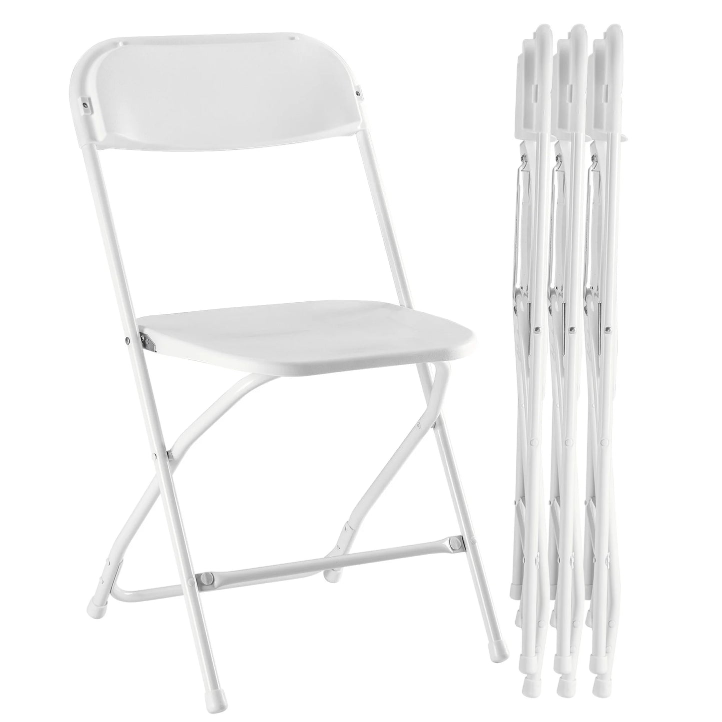 Jopath Folding Chair 4 Pack,Indoor Outdoor Black Plastic Folding Chair with Steel Frame for Events Office Wedding Party Picnic Kitchen Dining,Black