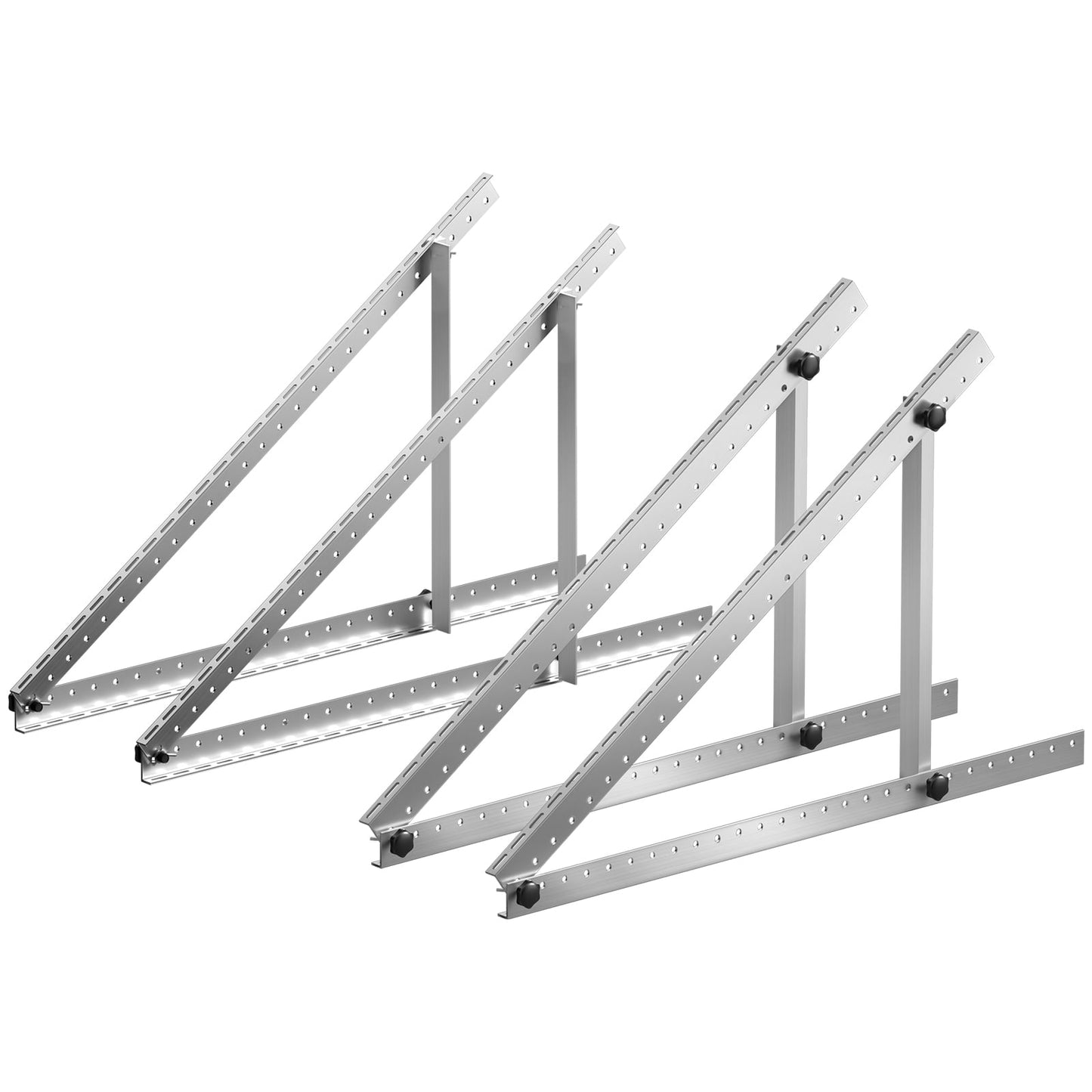 KFFKFF 2 Sets Adjustable Solar Panel Mounting Brackets, 45-Inch, 0-90° Tilt Support for 100-400W Panels, Lightweight Aluminum with Folding Legs for RVs, Boats, and Off-Grid Systems