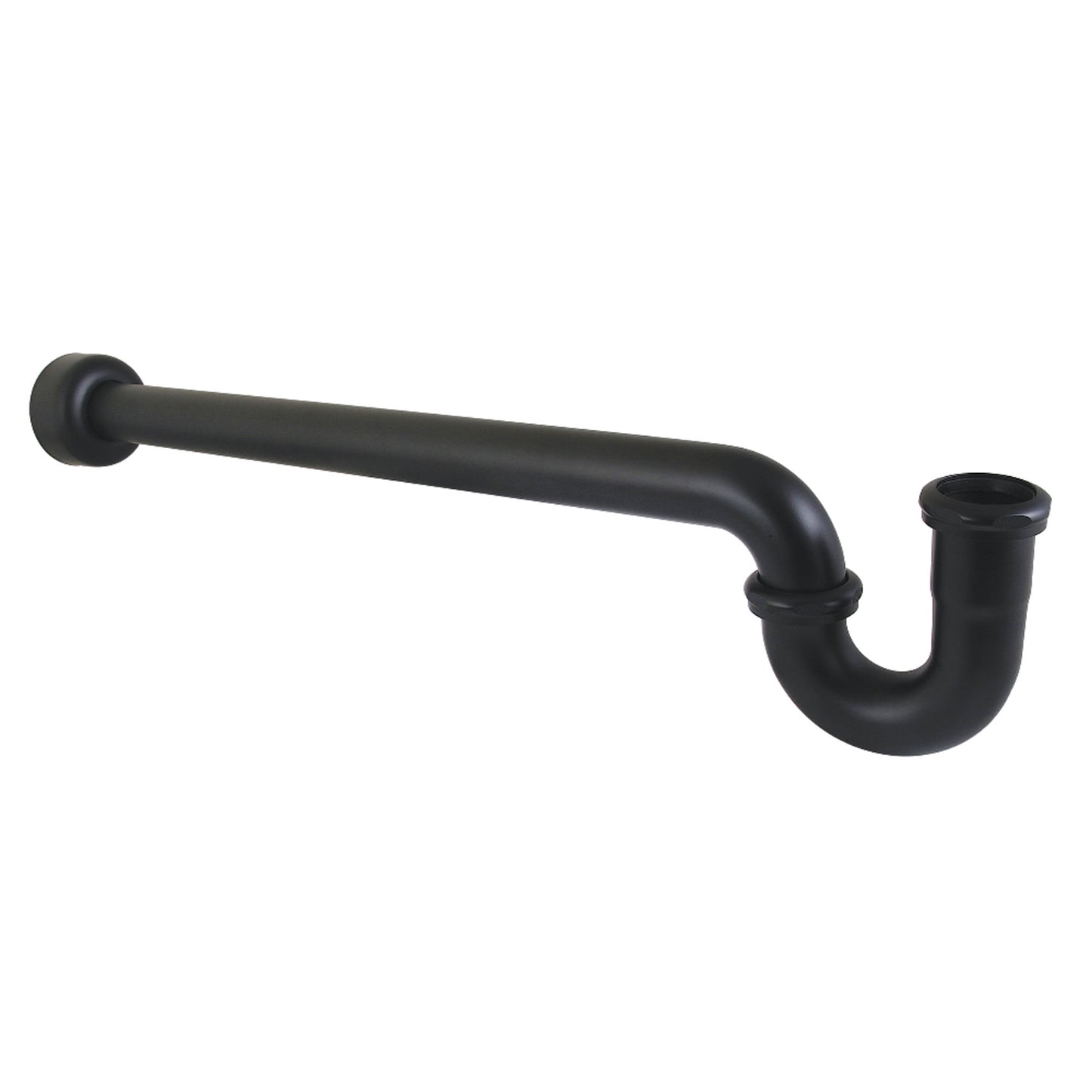 Kingston Brass CC9240MB 1-1/4" (O 1-1/2") x 1-1/2" P-Trap con Borde de Caja, 24" de Largo, Calibre 18, Negro Mate
