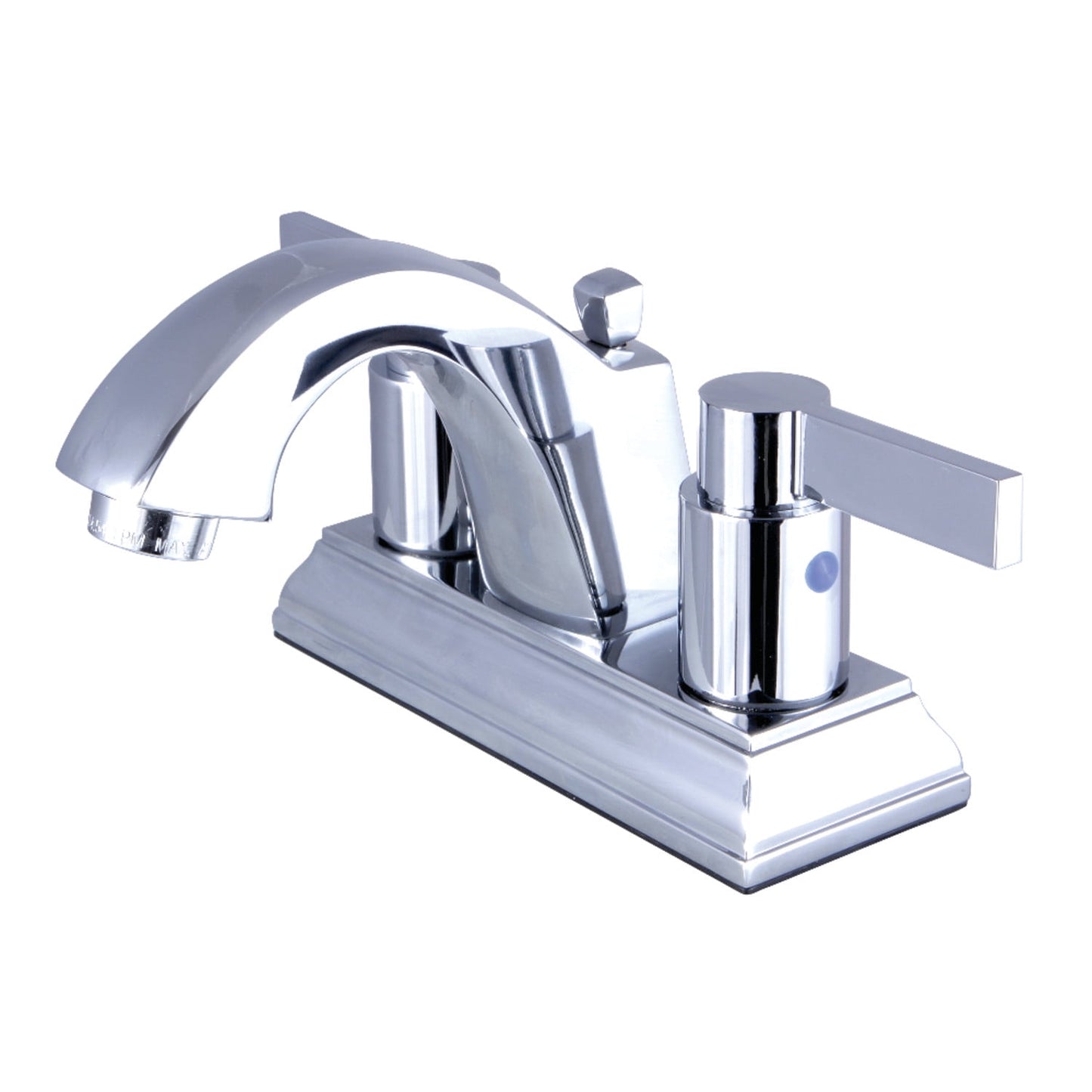Kingston Brass FSC4641NDL NuvoFusion Grifo de Baño Central de 4 Pulgadas con Desage Emergente, Cromo Pulido