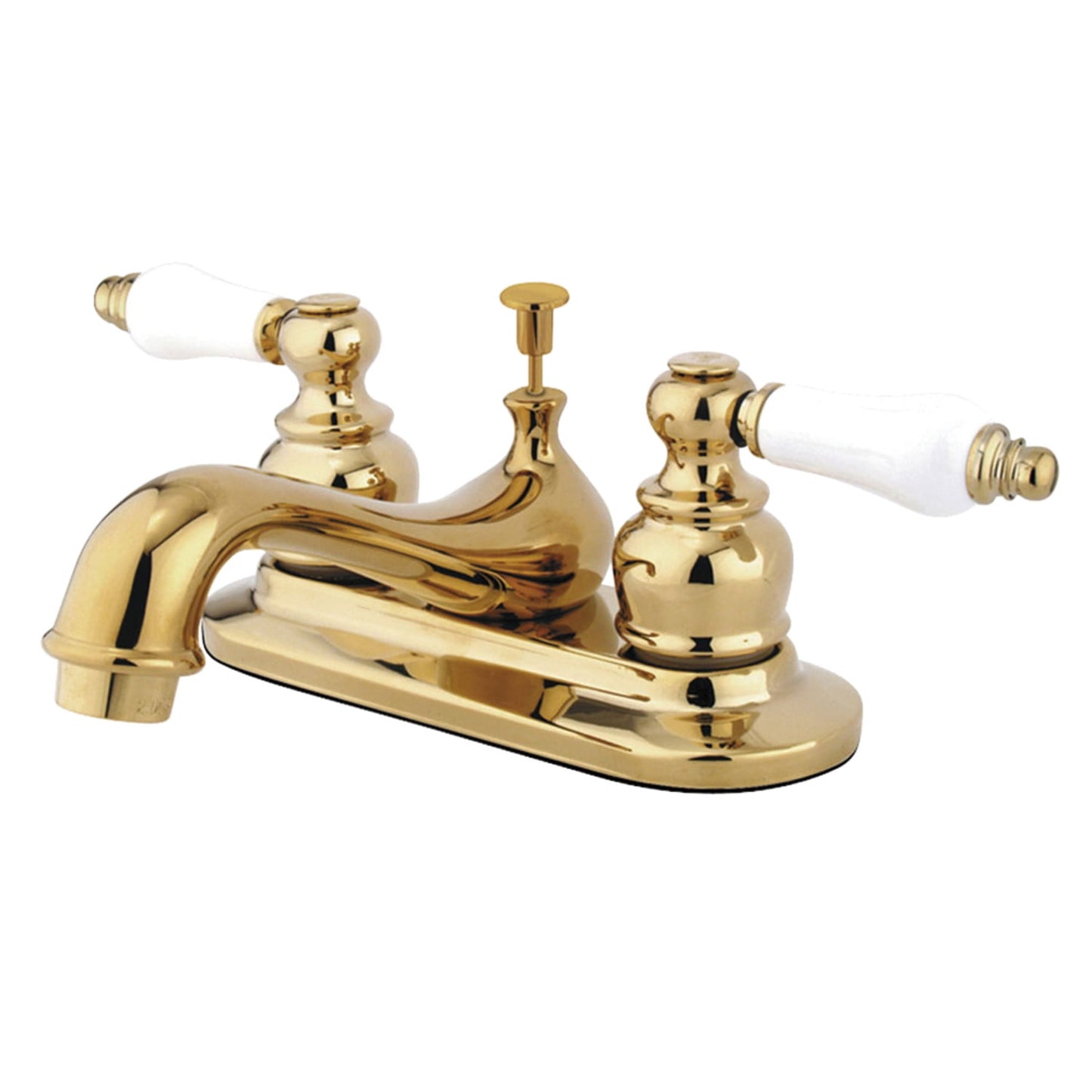Kingston Brass GKB601PL Grifo de Inodoro con Manijas de Palanca de Porcelana, Cromo, Centro de Restauración y Ahorro de Agua