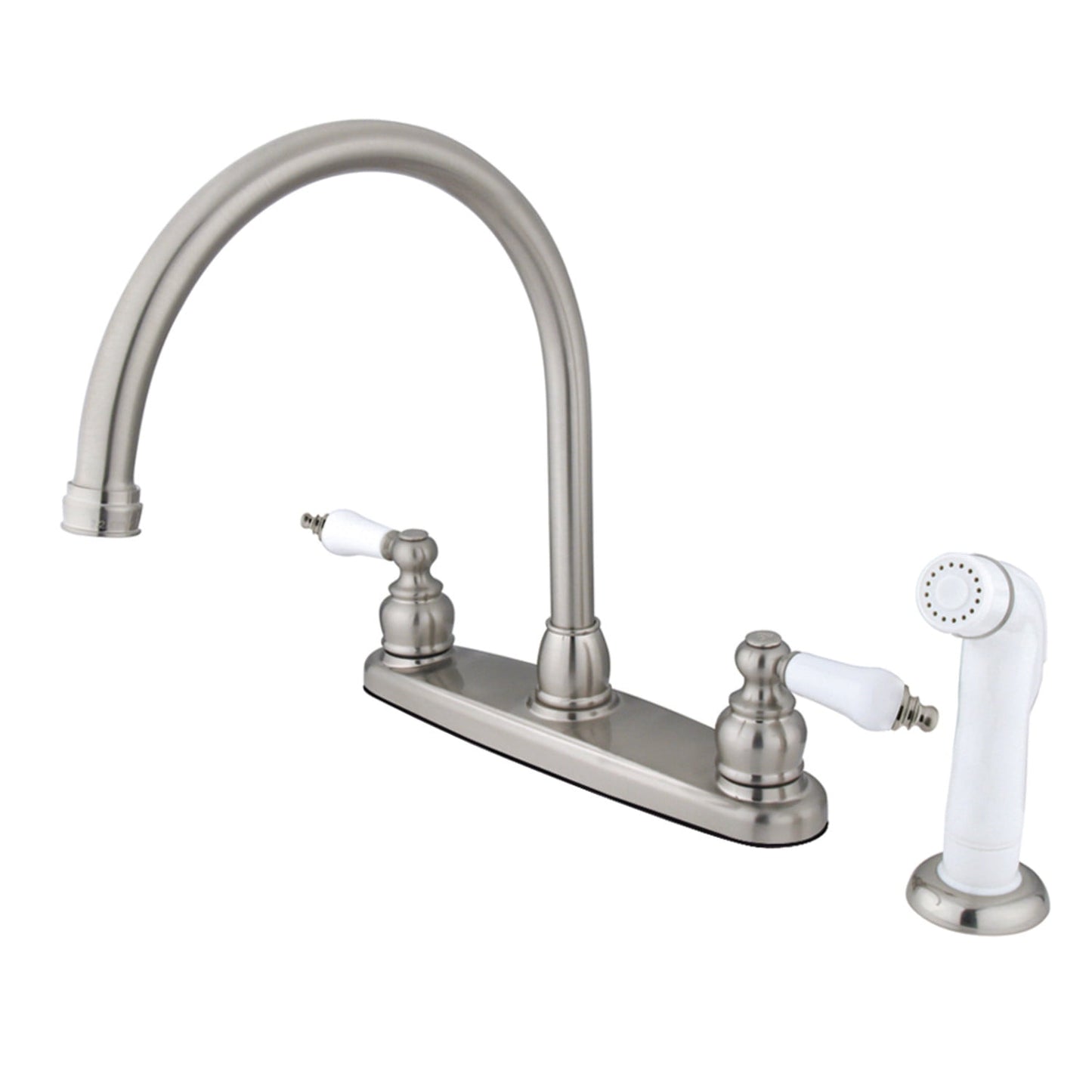 Kingston Brass KB728 Vintage Centerset Kitchen Faucet, Brushed Nickel