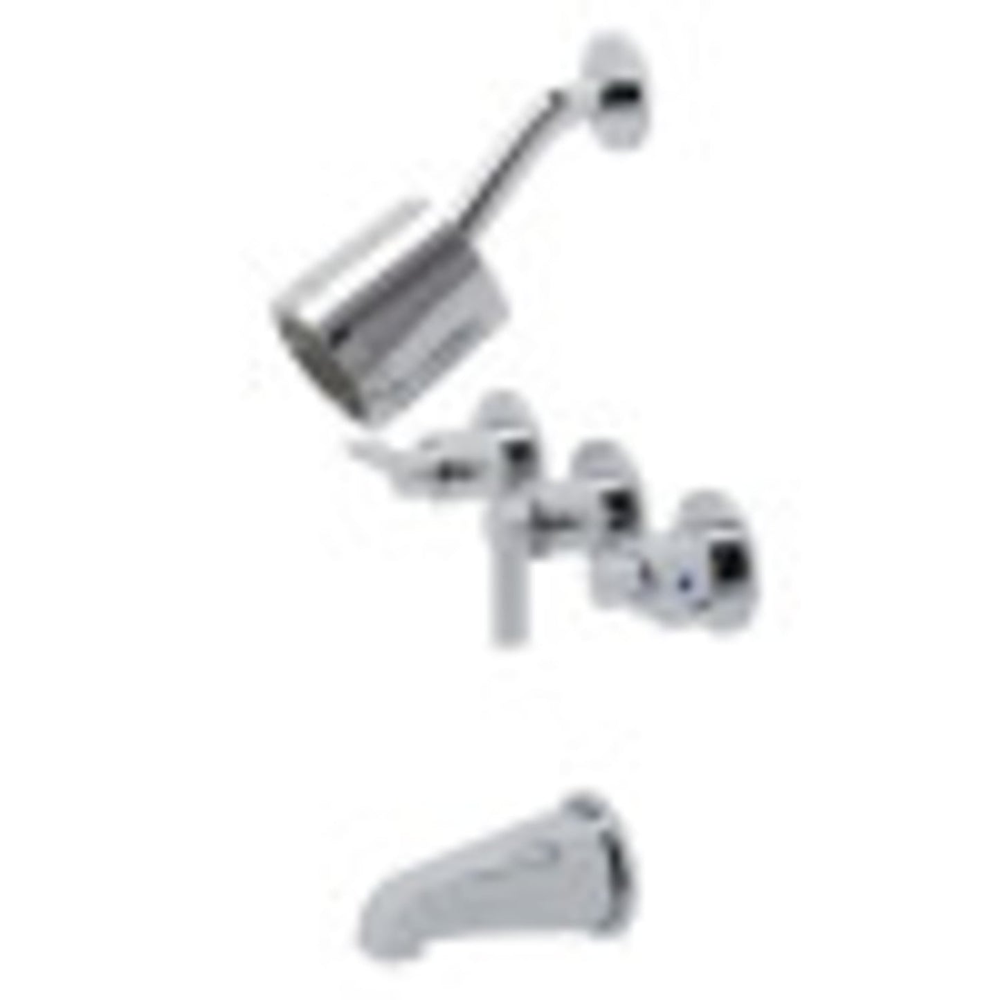 Kingston Brass KBX8137NDL NuvoFusion Grifo de Bañera y Ducha de Tres Manijas, Latón Cepillado