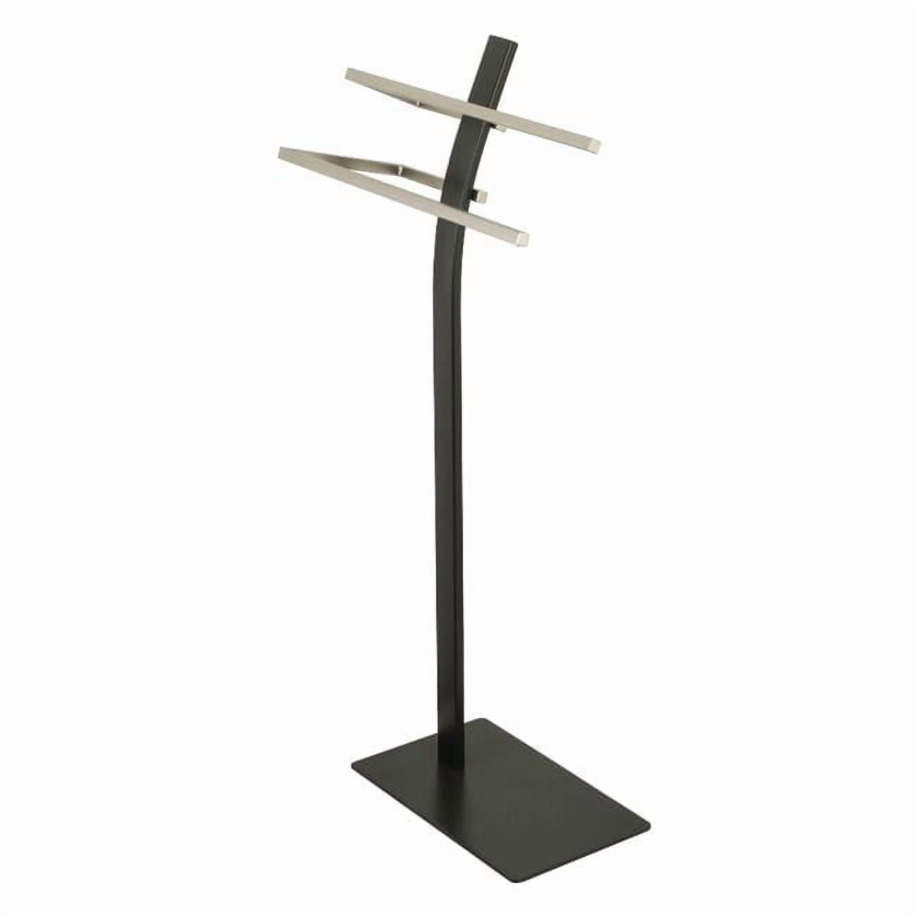 Kingston Brass SCC8398 Modern Edenscape Pedestal Dual Towel Rack - Brushed Nickel